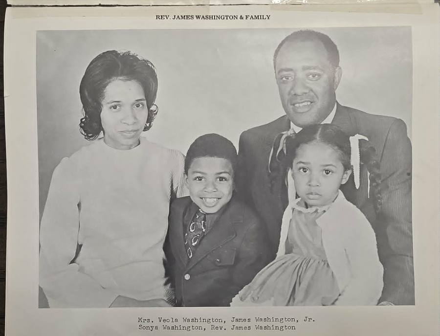 Rev. James A. Washington and family, 1973
